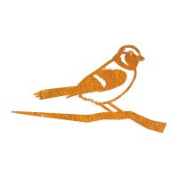 Rustic Sparrow Iron Tree Spike on White Background