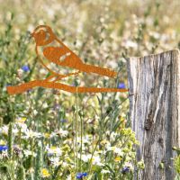 Rustic Iron Tree Spike with Sparrow Motif
