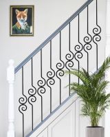 Dual Spiral Steel Stair Spindle on Stairs