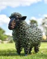 Rustic Bedspring Sheep Sculpture