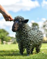 Scale image of Rustic Bedspring Sheep Sculpture