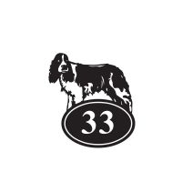 Springer Spaniel Iron House Number Sign Finished in Black