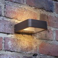 Square Contemporary Wall Light in Situ on a Brick Wall
