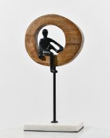 Angled view of home decor art sculpture