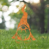 Standing Gonk Gnome Silhouette in Situ in the Garden