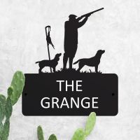 Steel "Game Season" Cocker Spaniel and Labrador House Name Sign