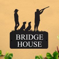 Steel House Name Sign with "Game Season" Labradors Motif