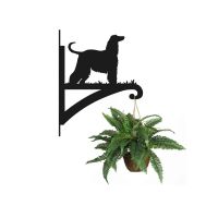 Steel Afghan Hound Hanging Basket Bracket with Planter