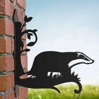 Steel Hanging Basket Bracket with Badger Motif