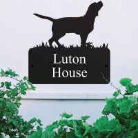 Steel Beagle Dog House Name Sign