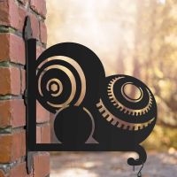 Steel Hanging Basket Bracket with Bowls Collection Motif