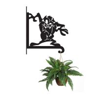 Steel Cartoon Tazmanian Devil Hanging Basket Bracket with Planter