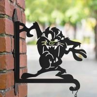 Steel Hanging Basket Bracket with Cartoon Tazmanian Devil Topper