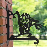 Steel Cartoon Tazmanian Devil Hanging Basket Bracket in Situ