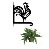 Steel Chinese Rooster Hanging Basket Bracket with Planter