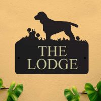 Steel House Name Sign with Cocker Spaniel Dog Motif