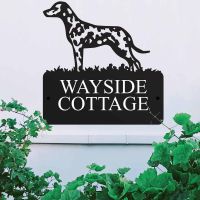 Steel Dalmatian Dog House Name Sign in Situ