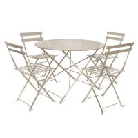 Steel Folding Bistro Set in a Clay Finish 