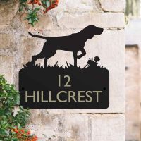 Steel German Shorthaired Pointer Dog House Name Sign