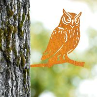 Steel Great Horned Owl Tree Spike - Rustic