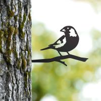 Steel Greenfinch Tree Spike - Black in Situ