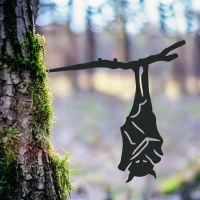 Steel Hanging Bat Tree Spike - Black in Situ