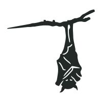 Close-Up of Steel Hanging Bat Tree Spike - Black