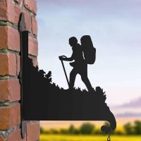 Steel Hiker on Mountain Hanging Basket Bracket