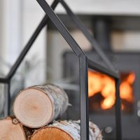 Close-up of the Black Finish on the"Town House" Iron Log Rack 