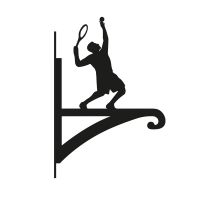 Close-Up of Steel Male Tennis Player Hanging Basket Bracket