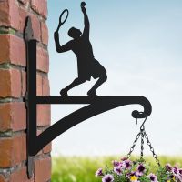 Steel Male Tennis Player Hanging Basket Bracket in Situ