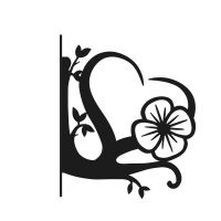 White Background Shot of Poppy Heart Hanging Basket Bracket