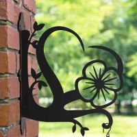 Steel Hanging Basket Bracket with Poppy Heart Motif