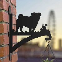 Steel Hanging Basket Bracket with Pug Dog Design
