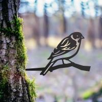 Steel Reed Bunting Tree Spike - Black in Situ
