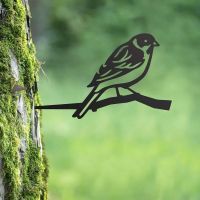 Black Steel Reed Bunting Tree Spike