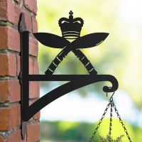 Steel Hanging Basket Bracket with Royal Gurkha Rifles Regiment Motif