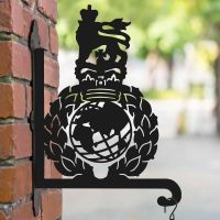Steel Royal Marine Badge Hanging Basket Bracket