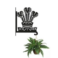 Steel Royal Welsh Regiment Hanging Basket Bracket with Planter