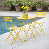 Steel Folding Bistro Set in Situ Outside