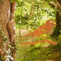 Rustic Steel Wood Warbler Tree Spike in Situ