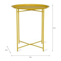 Steel Yellow Side Table Dimensions