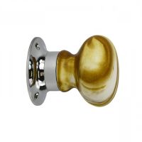 Stone Effect Door Knobs on a Bright Chrome Back Plate