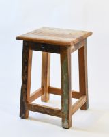 Reclaimed Wood Stool with Drawer