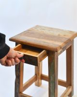 Close up of drawer detail in kitchen stool