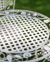 Close-up of Circular Crosshatch Patterned Seat