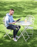 Scale Shot of Stunning Chimera Outdoor Two Seater Bistro Set with Floral Detailing