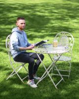 Stunning Chimera Outdoor Two Seater Bistro Set with Floral Detailing to Scale