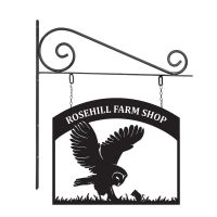 Close-Up of Stunning Steel Barn Owl Hanging House Name Sign