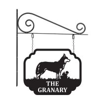 Close-Up of Stunning Steel Husky Hanging House Name Sign
